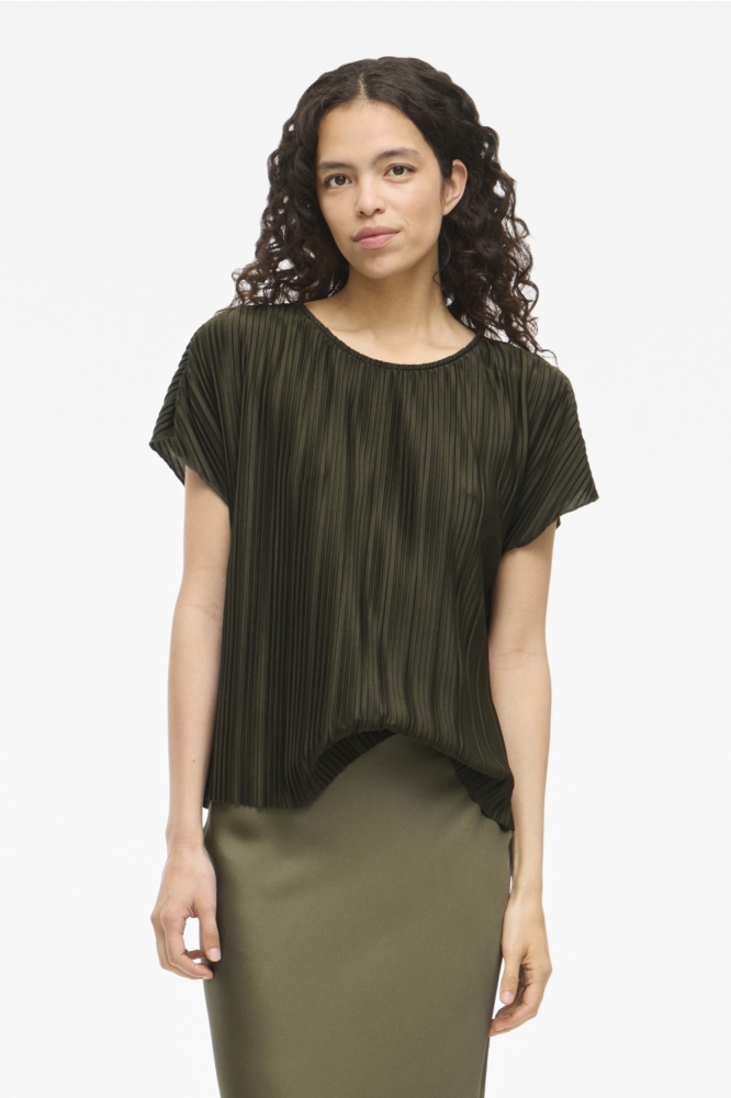 VITAHLIA O-NECK CAPSLEEVE TOP/DFS 14108026 Deep Depths